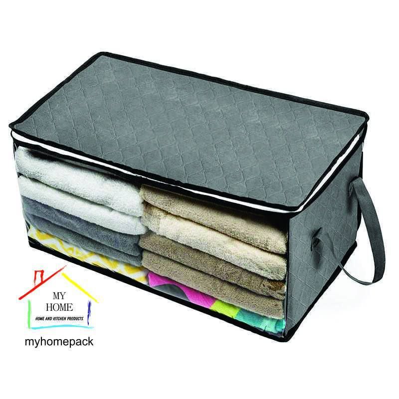  بقچه - باکس ابعاد : 31 در 37 در 58 سانتی مترپارچه :  2لایه و طلقرنگ : طوسی + نوار مشکیمطابق تصویرمناسب پتو...