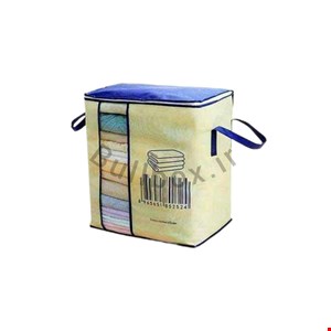باکس لباس زیپ دار مدل  بارکد دار ( آبی)